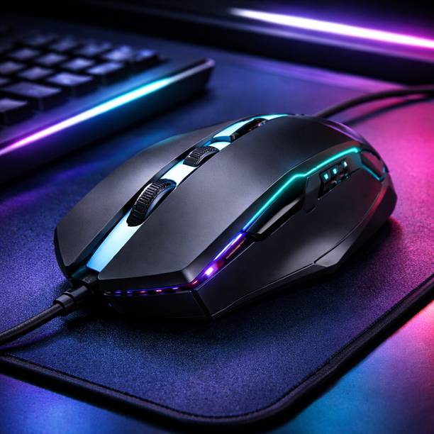 ABC USB Wired Gaming Mouse Ergonomic RGB Optical Mouse for PC Laptop Wired Right Handed Optical Gaming Mouse