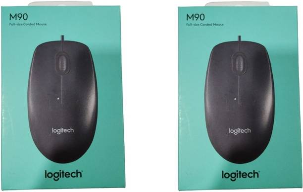 Logitech M90 / 1000 DPI Optical Tracking, Ambidextrous( Set of 2) Wired Ambidextrous Optical Mouse