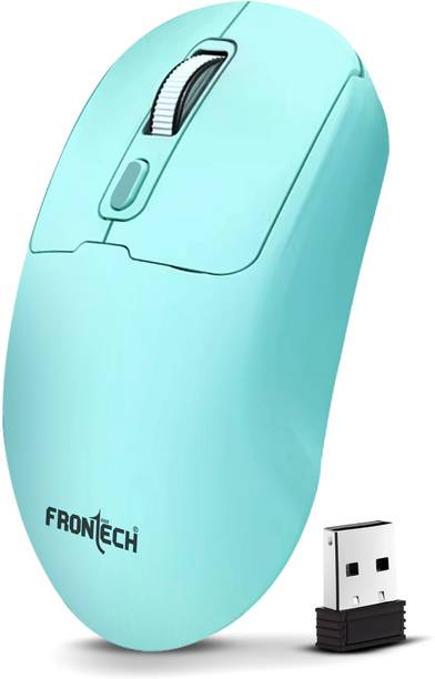 Frontech MS-0058G Dual Mode | 1600 DPI | 4 Buttons| USB Nano Receiver Wireless Ergonomic Optical Mouse  with Bluetooth