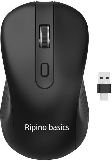 Ripino basics Wireless Mouse, USB Type C & Upto1600 DPI, Silent Click,10m Range,For Laptop, PC Wireless Ambidextrous Optical  Gaming Mouse  with Bluetooth