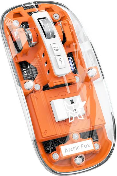 Arctic Fox Pureview Transparent Wireless and Bluetooth Rechargeable Mouse Wireless Optical  Gaming Mouse  with Bluetooth