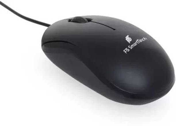 F5 SmartTech 3-Button Sensor Plug & Play for Windows/Mac Wired Ambidextrous Optical Mouse