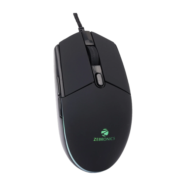 ZEBRONICS War-M Wired Ambidextrous Optical Gaming Mouse Wired Gaming Mouse, 4200 DPI, 6 Buttons, Gold Plated, RGB, Ergonomic Design