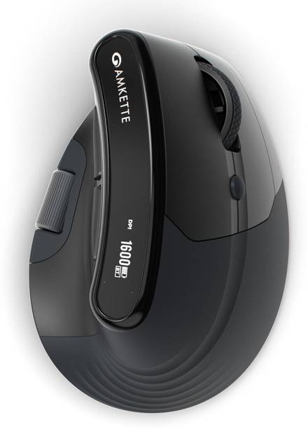 AMKETTE XS Series Natural Plus Programmable Multi-Device 6400 DPI Rechargeable Ergonomic Optical Mouse