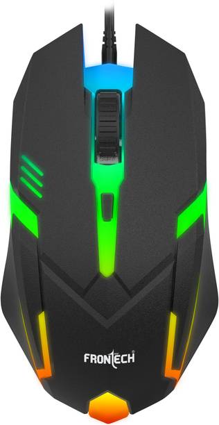 Frontech Wired USB Mouse with 3 Handy Buttons 1500 DPI MS-0067 Wired Ambidextrous Optical Mouse