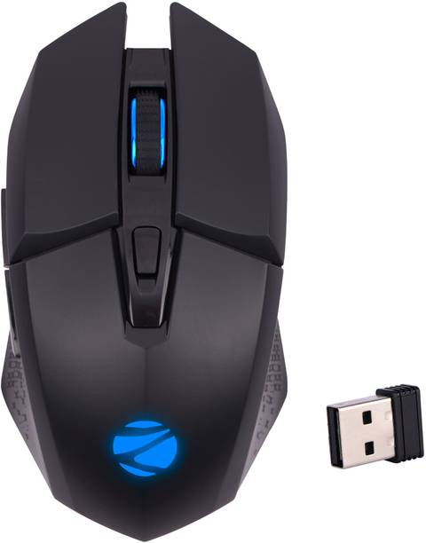 ZEBRONICS Shark Lite Wireless Ambidextrous Optical  Gaming Mouse Wireless Gaming Mouse, 4600 DPI, RGB, 6 Buttons, Ergonomic Rechargeable