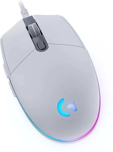 Logitech G-203-White Wired Ambidextrous Mechanical  Gaming Mouse