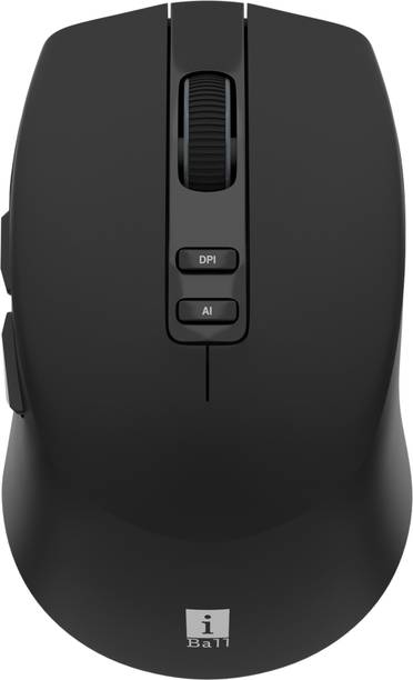 iBall GLIDR Ai1 Right Handed Optical Mouse USB Dongle,AI Dual BT, 3200 DPI, 7 Buttons, Auto Sleep