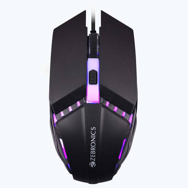 ZEBRONICS ZEB PHERO with DPI Switch, High Precision, Plug & Play, 4 Buttons Wired Ambidextrous Optical  Gaming Mouse