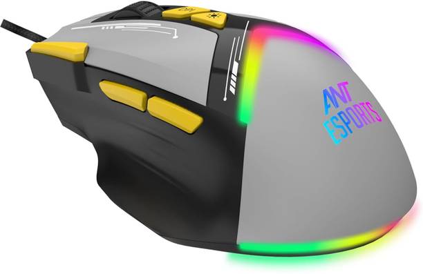 Ant Esports GM333 RGB 12800 DPI,1.5M Braided Cable Wired Ergonomic Optical  Gaming Mouse