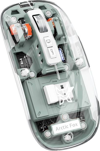 Arctic Fox Pureview Transparent Wireless and Bluetooth Rechargeable Mouse Wireless Optical  Gaming Mouse  with Bluetooth