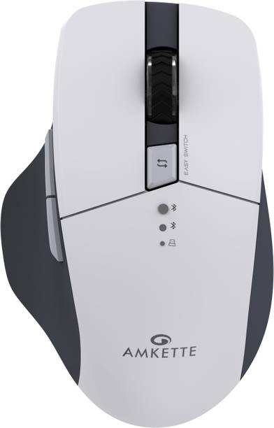 AMKETTE Hush Pro Epic M Rechargeable Multi-Device Wireless Ambidextrous Optical Mouse  with Bluetooth