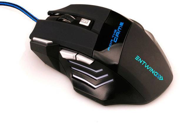 ENTWINO iMiceX7 Gaming Mouse 7 Buttons RGB Light Sports Design For Laptops & PC, Braided Wired Ambidextrous Optical  Gaming Mouse