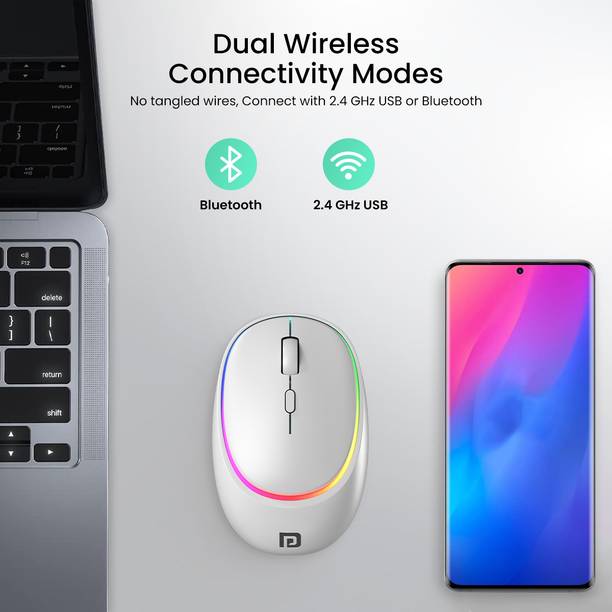 Portronics Toad IV Bluetooth mouse with 2.4 GHz Wireless, Rechargeable, Connect 3 Devices Wireless Optical Mouse