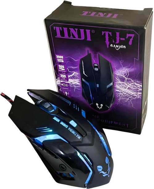 coolcold TINJI TJ-7 Wired USB Gaming Mouse,1600 DPI LED Backlight 6 Button,4 Color Breathing Lights, 1.5M Nylon cable for gamers Wired Optical Gaming Mouse Wired Ambidextrous Optical  Gaming Mouse
