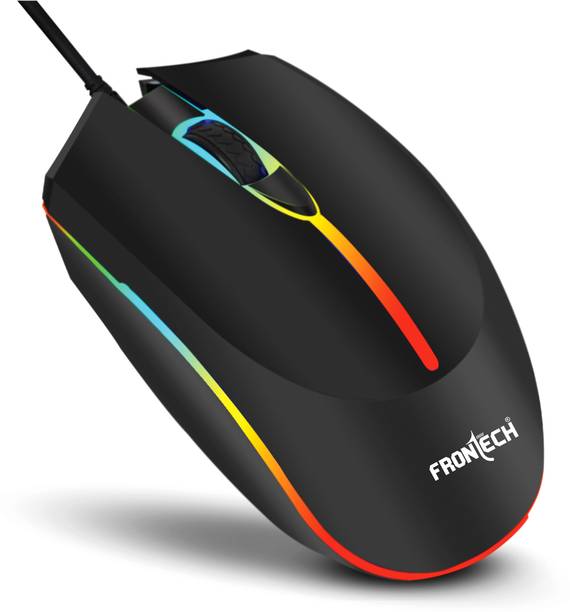 Frontech Wired USB Mouse with 3 Handy Buttons 1200 DPI MS-0068 Wired Ambidextrous Optical Mouse