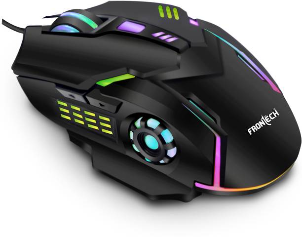 Frontech MS_0050 Wired USB Gaming Mouse |6 Keys |7-Led Color Backlit|Fun Playing| 3600DPI Wired Ambidextrous Optical  Gaming Mouse
