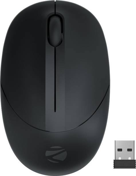 ZEBRONICS Panther Ambidextrous Optical Mouse 1600DPI, Silent Ergonomic, Power Saving Precision 2.4GHz Wireless, Black