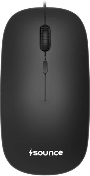sounce Glide | SNC-ERGNMUS-BLK Wired Ergonomic Optical  Gaming Mouse with 1200 DPI Optical Sensor, 3 Button Plug and Play Design, Ambidextrous Comfy Grip and High Precision Tracking for PC Laptop Desktop SmartUsers