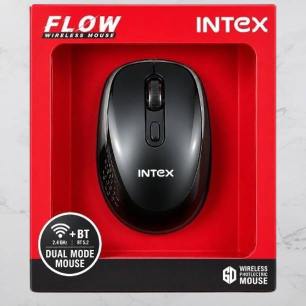 Intex Wireless Mouse | 2.4GHz Wireless, Optical Mouse with Nano USB Receiver Wireless Ergonomic Touch Mouse With Bluetooth