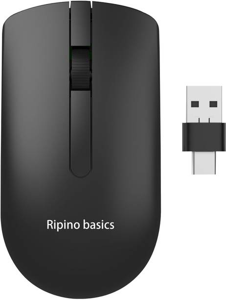 Ripino basics Wireless Mouse with 2.4GHz Wireless connectivity, 10 m Range, Optical Tracking Wireless Ambidextrous Optical  Gaming Mouse  with Bluetooth