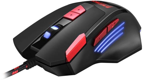 TXOR BLOODBAT V 2.0, Nylon Braided Ergonomic Design With RGB Lighting & upto 6800 DPI Wired Ambidextrous Optical  Gaming Mouse
