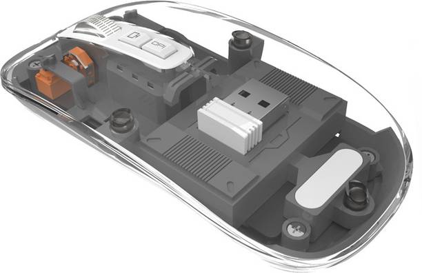 ELECTRO WOLF Transparent Silent Click Tri-Mode Wireless (Dual BT5.1+2.4GHz) Rechargeable Mice Wireless Ambidextrous Optical  Gaming Mouse  with Bluetooth