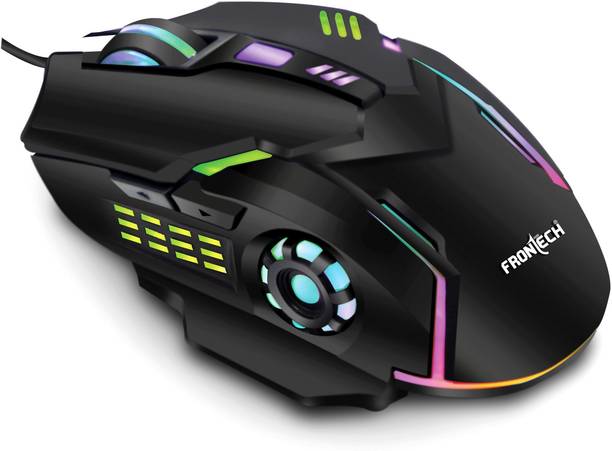 Frontech MS-0050 Wired USB Gaming Mouse |6 Keys |7-Led Color Backlit|Fun Playing| 3600DPI Wired Ambidextrous Optical  Gaming Mouse