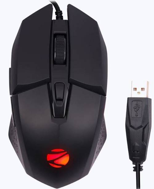 ZEBRONICS Shark Wired Ambidextrous Optical  Gaming Mouse Premium Gaming Mouse, 6400 DPI, 6 Buttons, RGB, High Resolution Sensor