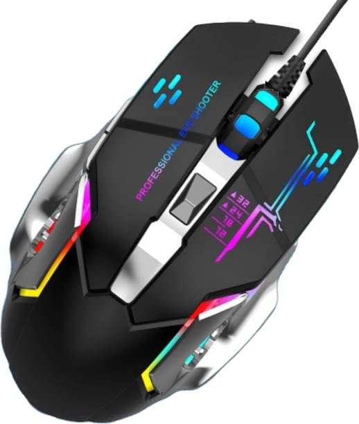 toypapa gaming mouse with rgb light | gaming mouse wired with sensor led light Wired Ambidextrous Hybrid  Gaming Mouse