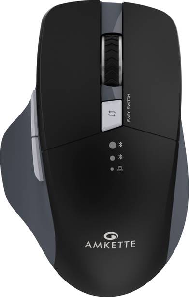 AMKETTE Hush Pro Epic M Rechargeable Multi-Device Wireless Ambidextrous Optical Mouse  with Bluetooth