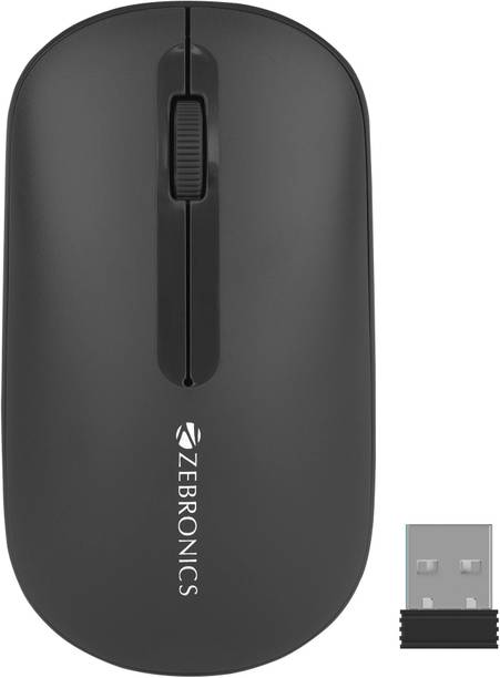 ZEBRONICS Pulse Wireless Ambidextrous Optical Mouse Wireless Mouse, 1200DPI, Dual BT, Multi-Connect, Lightweight Comfort  with Bluetooth