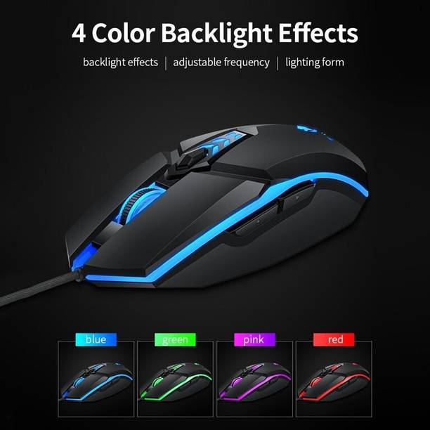 ROQ Mobilegear 6 Buttons 1600 dpi Video Gamer Pro Multi Led Wired Ambidextrous Mechanical  Gaming Mouse