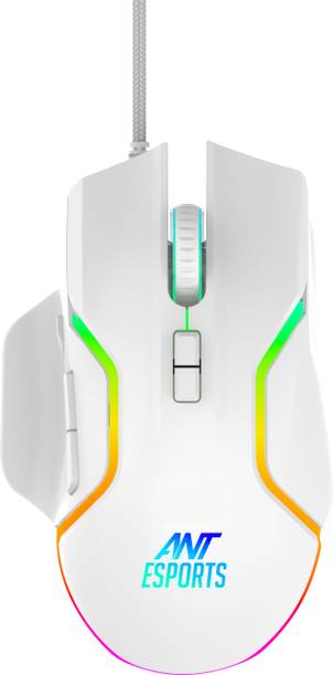 Ant Esports GM320 /Ergonomic design with braided cable,8 Programmable Buttons,upto 12800 DPI Wired Ambidextrous Optical  Gaming Mouse