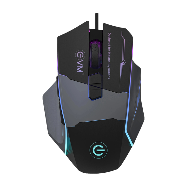 EVM M06087 Wired Ambidextrous Optical Gaming Mouse �RGB, 6400 DPI 8-Button Wired