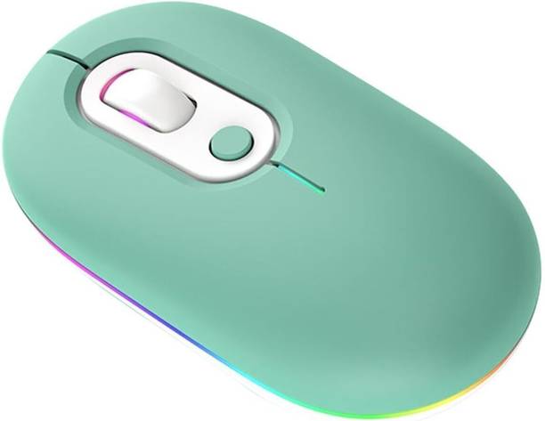 ELECTRO WOLF Portable Silent Slim Bluetooth 5.2 & USB 2.4Ghz Dual Mode With RGB Rechargeable Wireless Ambidextrous Optical  Gaming Mouse  with Bluetooth