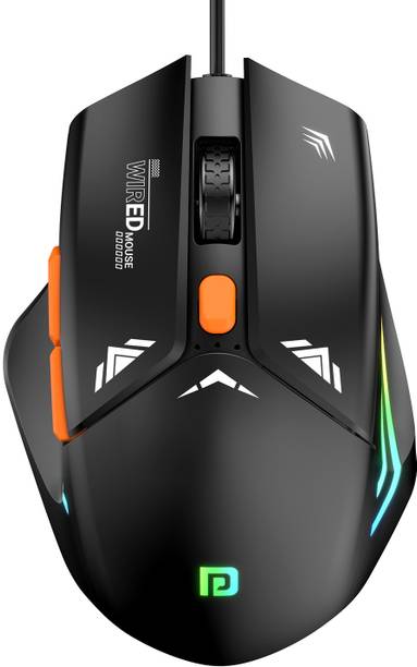 Portronics Vader Gaming Mouse with 6 Buttons, Thumb Support, RGB Lights, Max 6400 DPI Wired Optical  Gaming Mouse