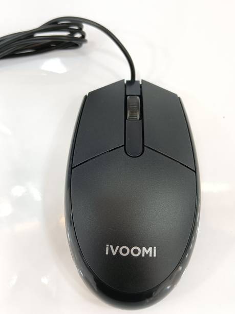 iVoomi Black Mouse Wired Ambidextrous Optical Mouse