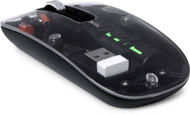 STRIFF NEO-BLA Transparent Wireless and Bluetooth Rechargeable Mouse Wireless Ambidextrous Optical  Gaming Mouse  with Bluetooth