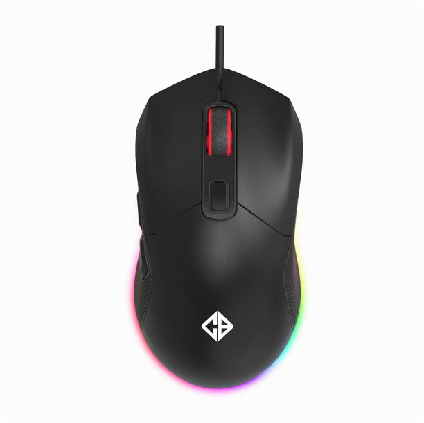 Cosmic Byte Firestorm RGB Mouse, 67gms, 12400DPI, 1000Hz, Pixart 3327 Sensor, PTFE feet Wired Ambidextrous Optical Gaming Mouse