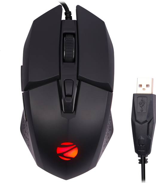 ZEBRONICS Shark Wired Ambidextrous Optical  Gaming Mouse Premium Gaming Mouse, 6400 DPI, 6 Buttons, RGB, High Resolution Sensor