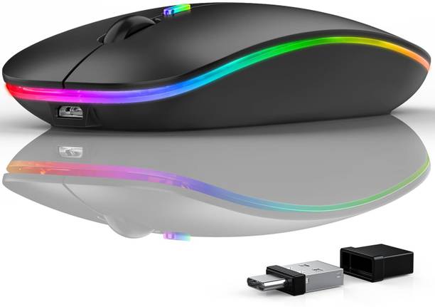 Triple B LED Rechargeable Works on 2 Devices Wireless Ambidextrous Hybrid  Gaming Mouse  with Bluetooth