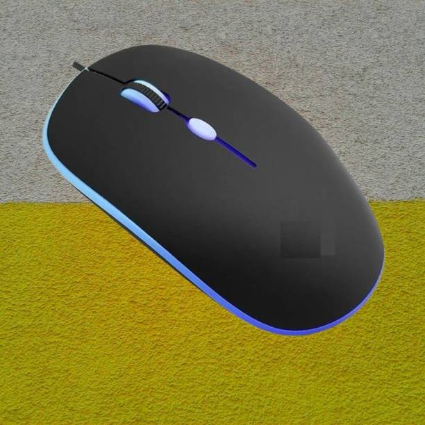 MAKMONI Computer Mouse Wired, Silent USB Mouse - Slim & Compact USB Mouse MB4 Wired Right Handed Optical  Gaming Mouse