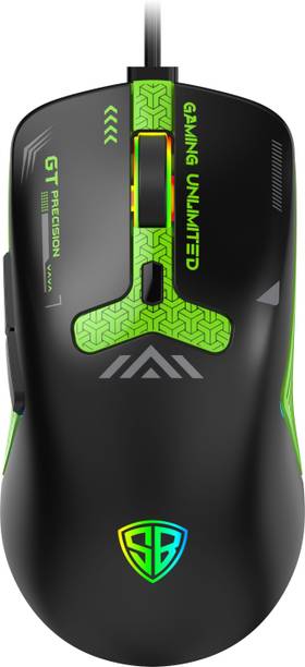 SpinBot Clutch GT500 with 3600 DPI Gaming Sensor|6 Button|Rainbow Breathing effect|70gm| Wired Ergonomic Optical  Gaming Mouse