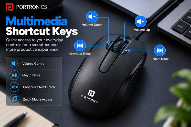 Portronics POR 3107 Wired Ergonomic Optical Gaming Mouse