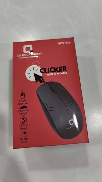 Quantron QMU -530 CLICKER WIRED MOUSE Wired Ambidextrous Optical Mouse