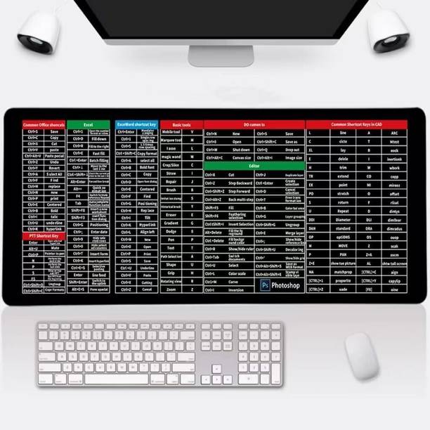 HAPYSA Mouse Pad Large English Shortcut Keys Gaming Writing Desk Mats for Office Home Mousepad