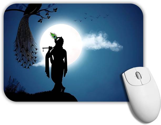 GROOFIEZ Lord Krishna Bansuri Mouse Pad Non-Slip Rubber Base for PC Laptop (9x7 inch) Non Slip Base Mousepad