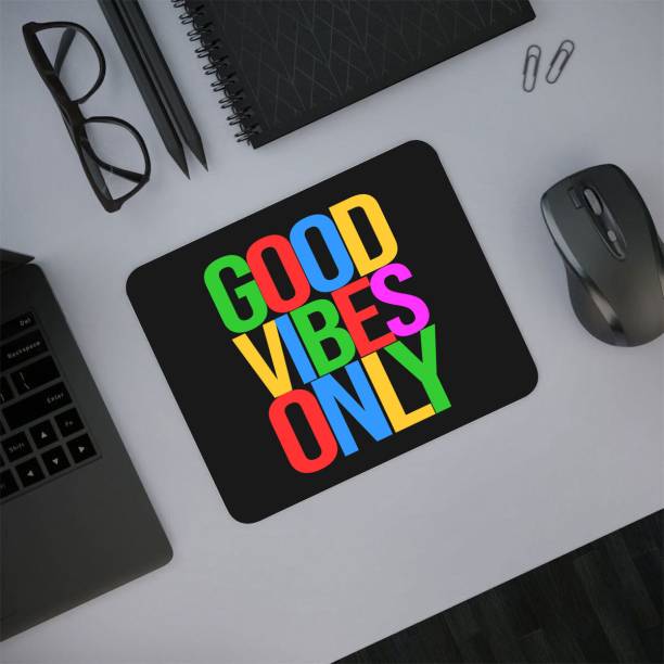 DECRONICS Good Vibes Only Printed 3mm Thick Mouse Pad for PC/Laptop/Computer Mousepad