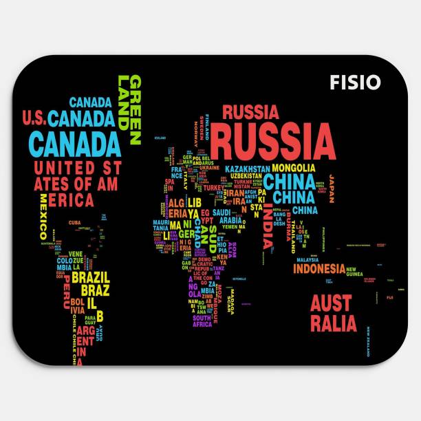 Fisio Mousepad for Laptop Gaming printed World Map Design Small Desk Mat Boys & Girls Mousepad
